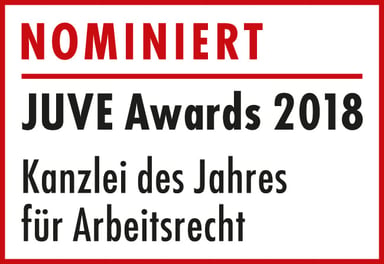 NOMINATED FOR JUVE AWARD "LAW FIRM OF THE YEAR 2018 EMPLOYMENT"